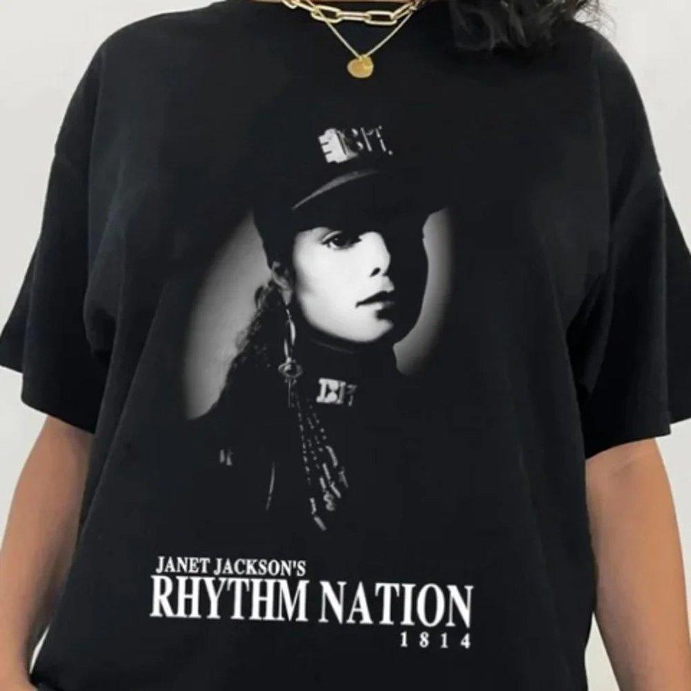 Janet Jackson Rhythm Nation Vintage Graphics Unisex T-shirt - Picture 1 of 4